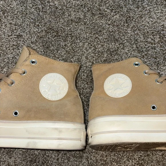 Women’s Converse Chuck Taylor All Star Size 10 Platform High Top Sneakers khaki - Picture 6 of 7